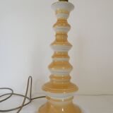 Large baluster-shaped lamp base in yellow and beige ceramic from the 1960s.