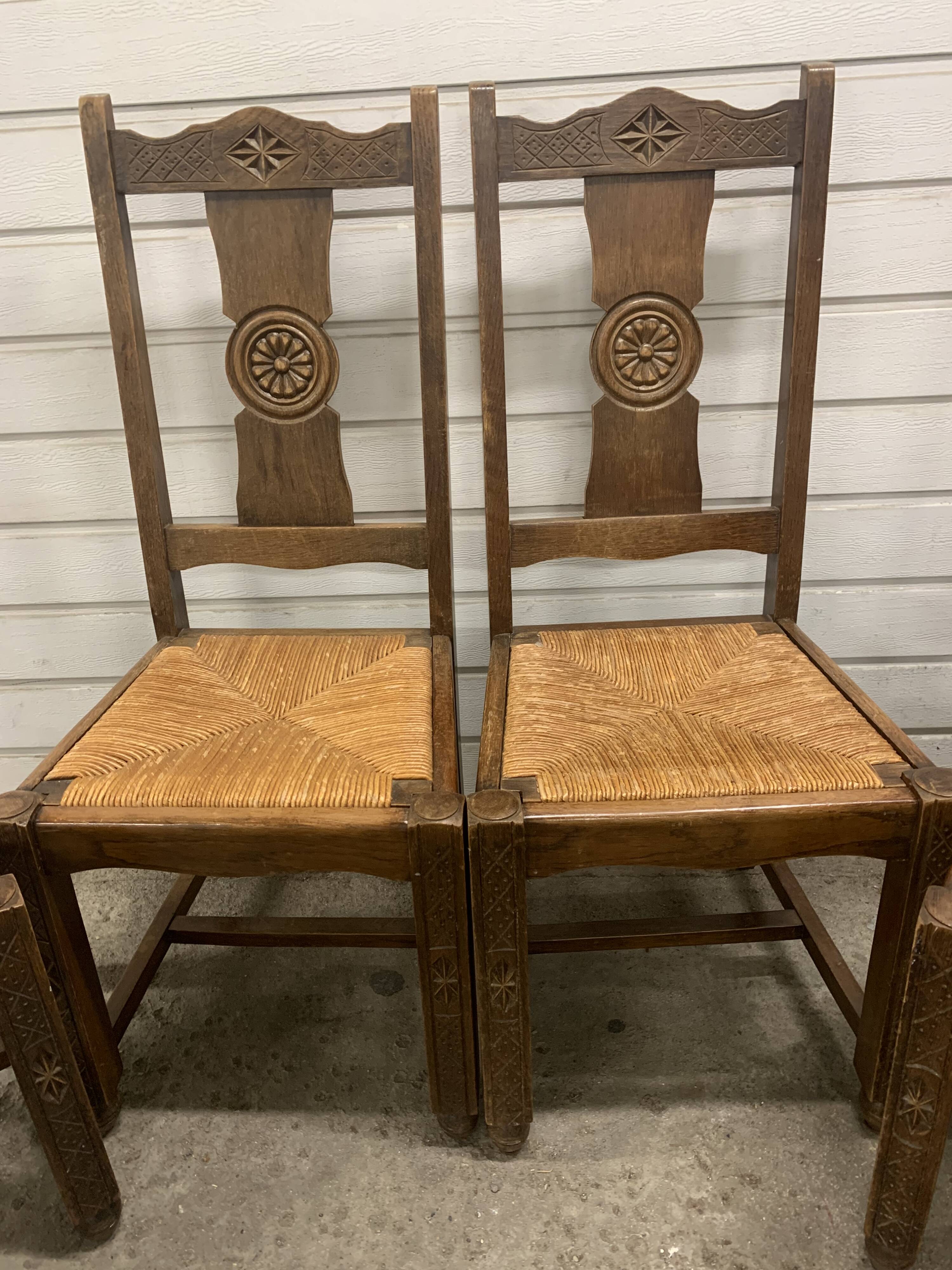 Beautiful straw-seated Breton chairs
