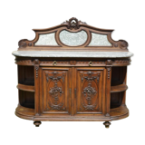 Buffet Sculpted in Walnut marble style Louis XVI