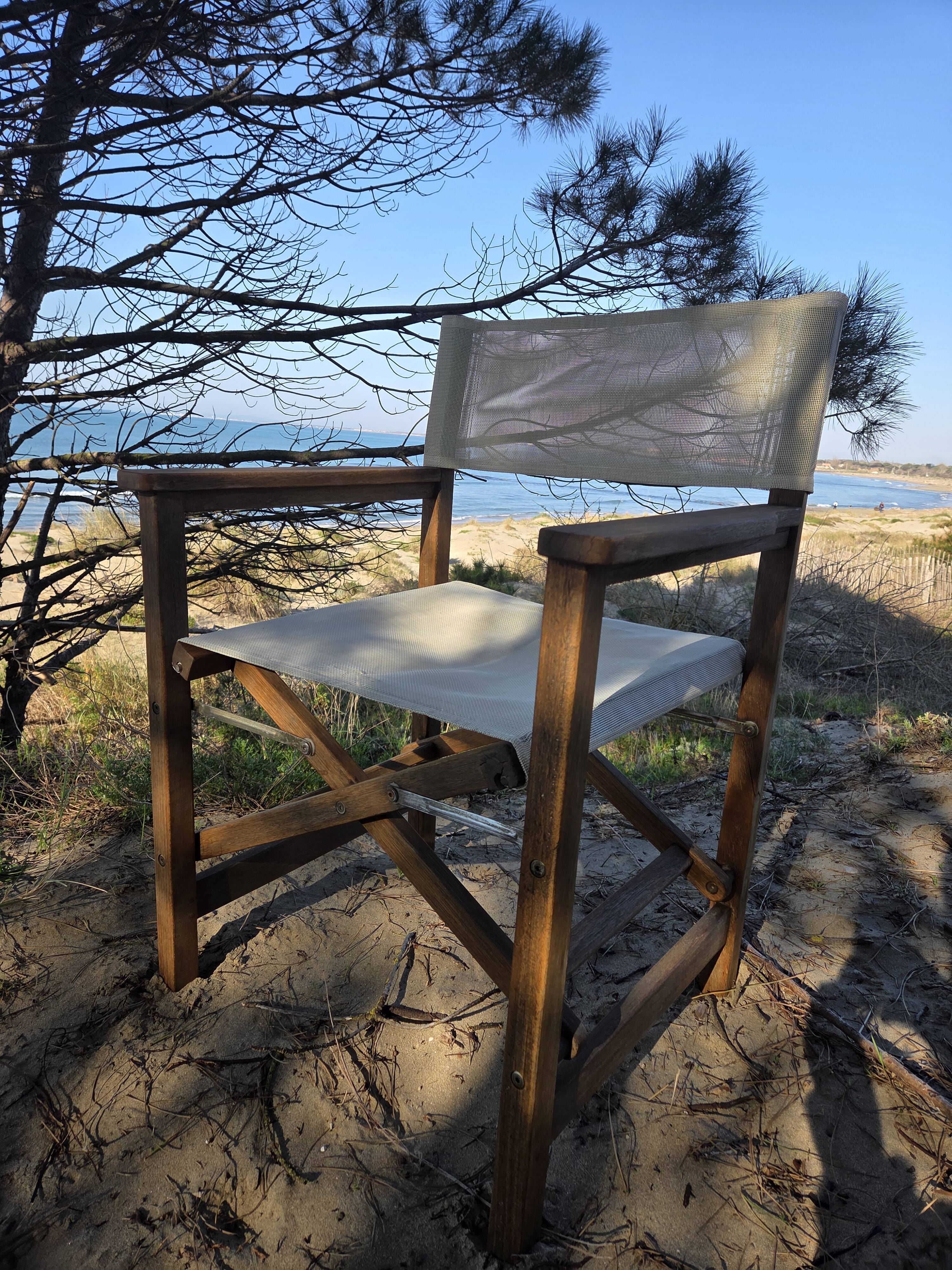 Director's chair in antique teak – restored