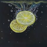 Illustration lemon in water