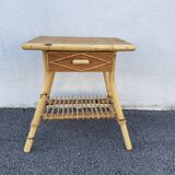 Rattan bedside and bamboo