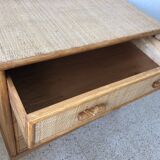 Vintage rattan dresser