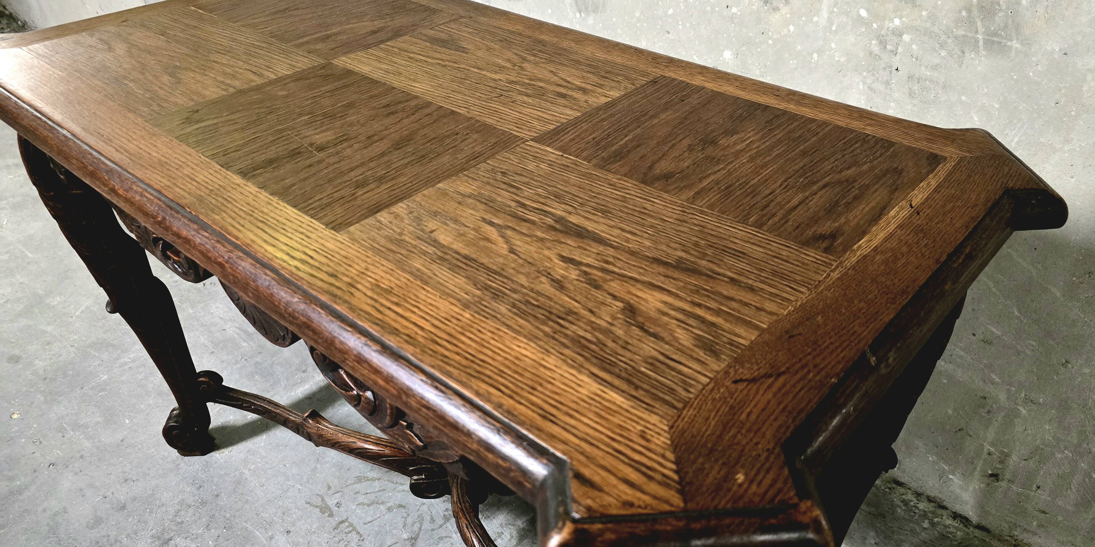 Oak side table – Louis XV style – late 19th century