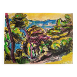Pierre Lacroux (1909-1993) Gouache on paper 24 x 32 cm -Cap-Ferrat (320)