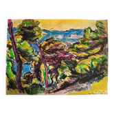 Pierre Lacroux (1909-1993) Gouache on paper 24 x 32 cm -Cap-Ferrat (320)