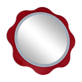 Miroir mural rond 53 cm rouge/blanc vintage 1960/70