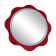 Round wall mirror 53 cm red/white vintage 1960s/70s