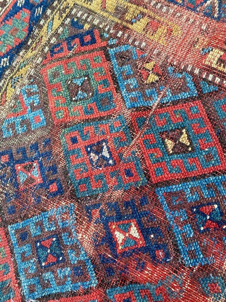 Antique Shahsavand tribal horse cover mat 105x95 cm