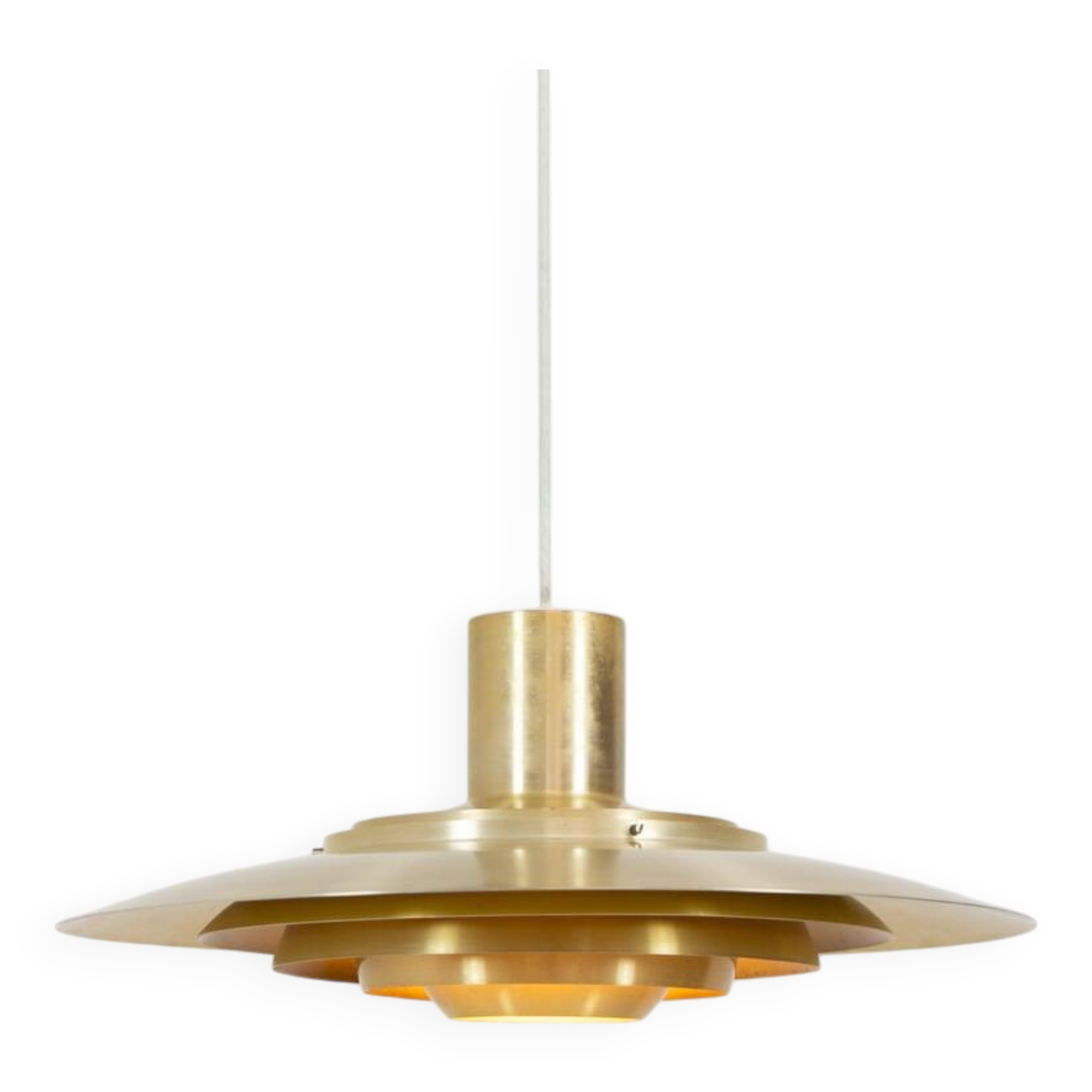 Première suspension en laiton « P376 » de Jørgen Kastholm & Preben Fabricius