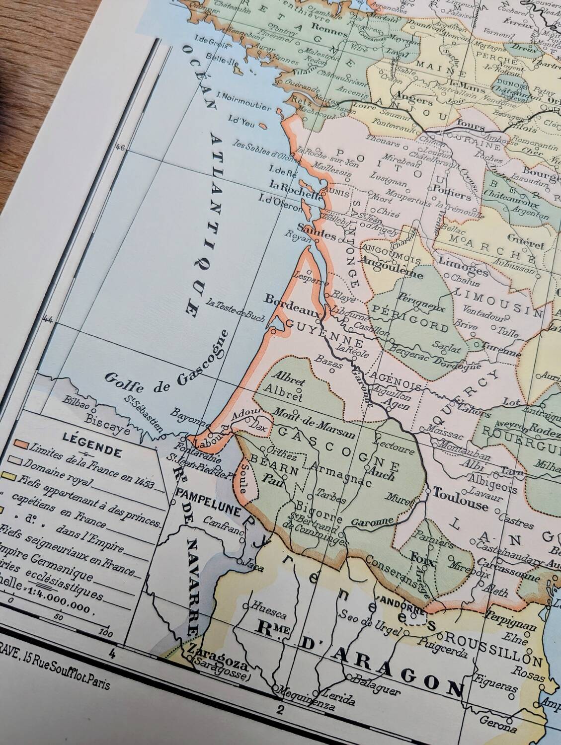 Printed in 1900, France in 1453. Original Authentic Vintage.