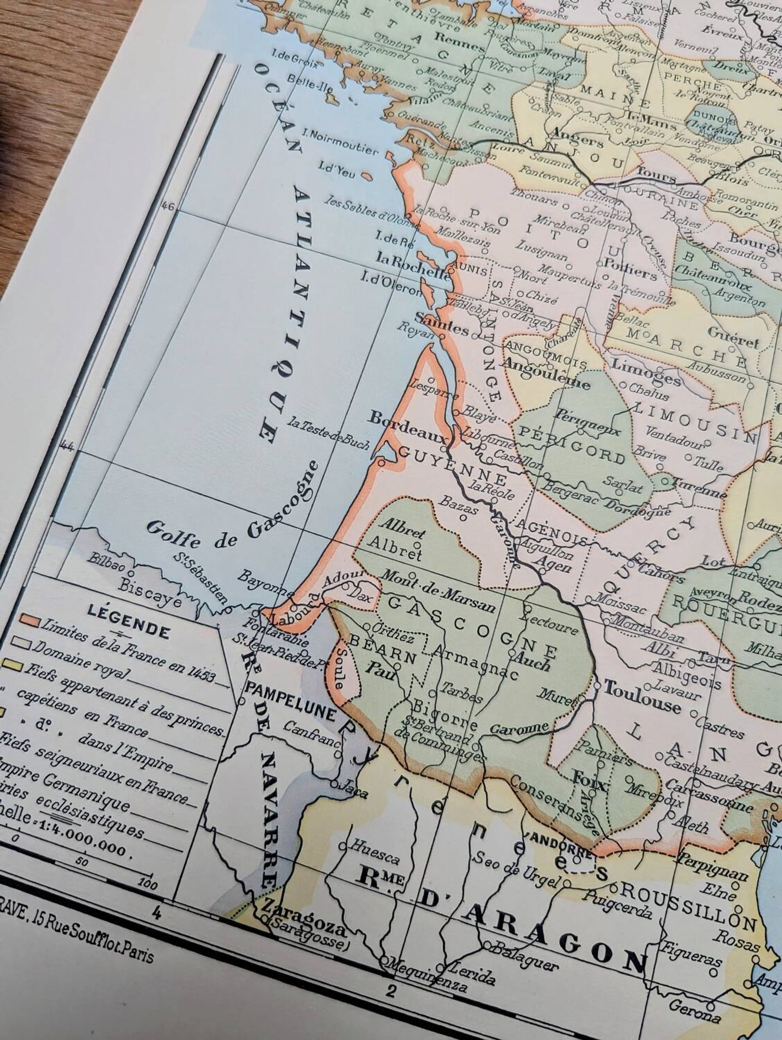 Printed in 1900, France in 1453. Original Authentic Vintage.
