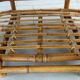Table basse vintage bambou et osier tressé