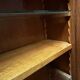Small vintage wall display cabinet in wood and glass – mixed shelves