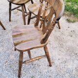 Set of 4 mountain style chairs from the 60s in beech