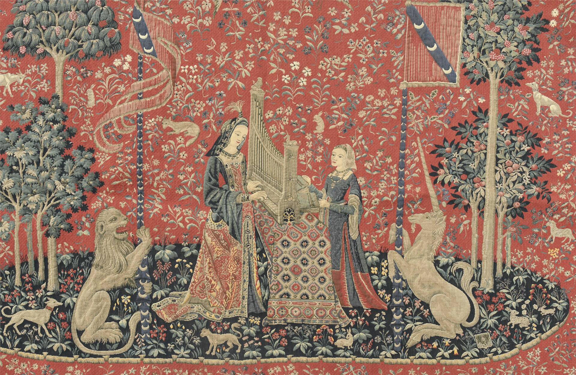 Halluin tapestry “The Lady at the Organ”