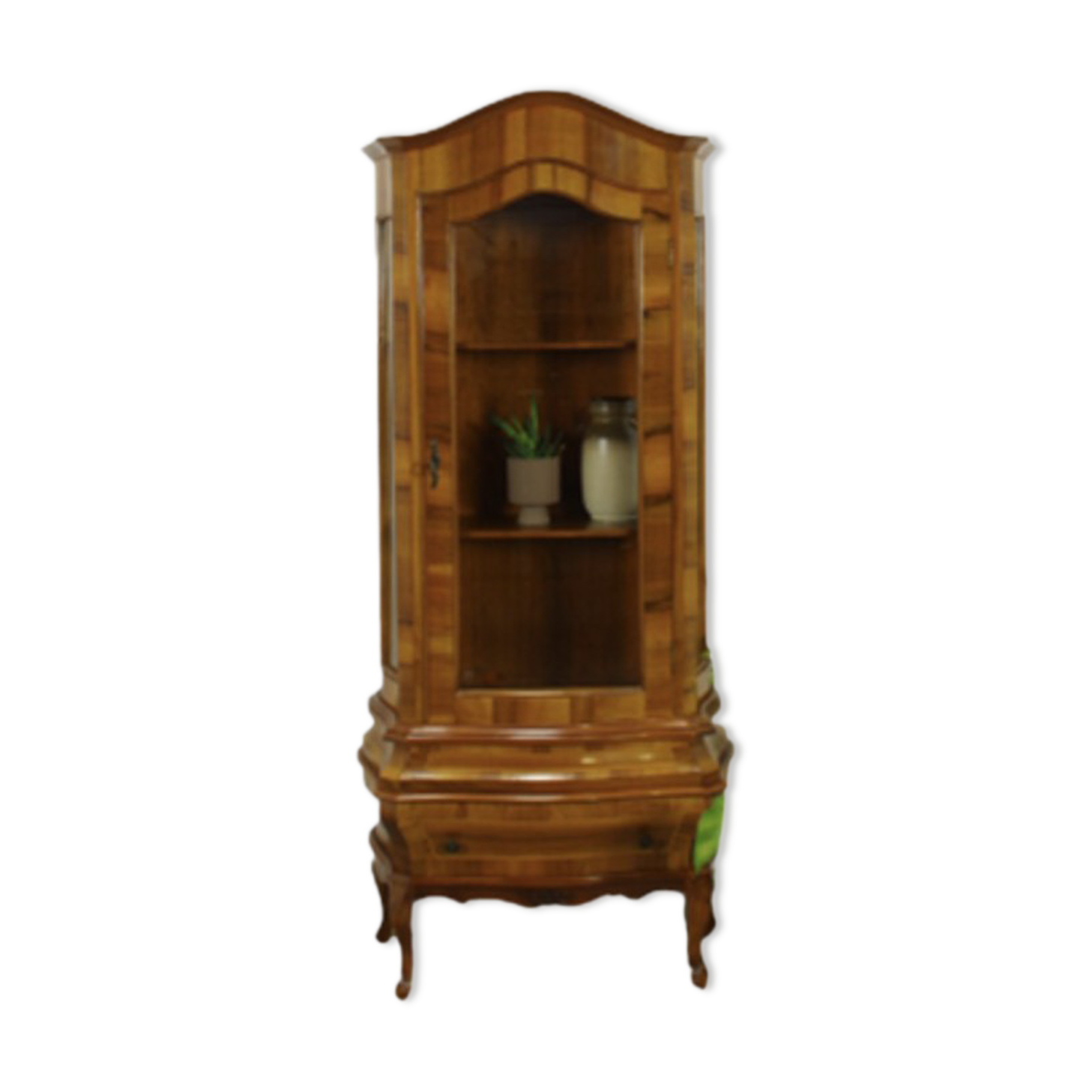 Vintage walnut wood showcase