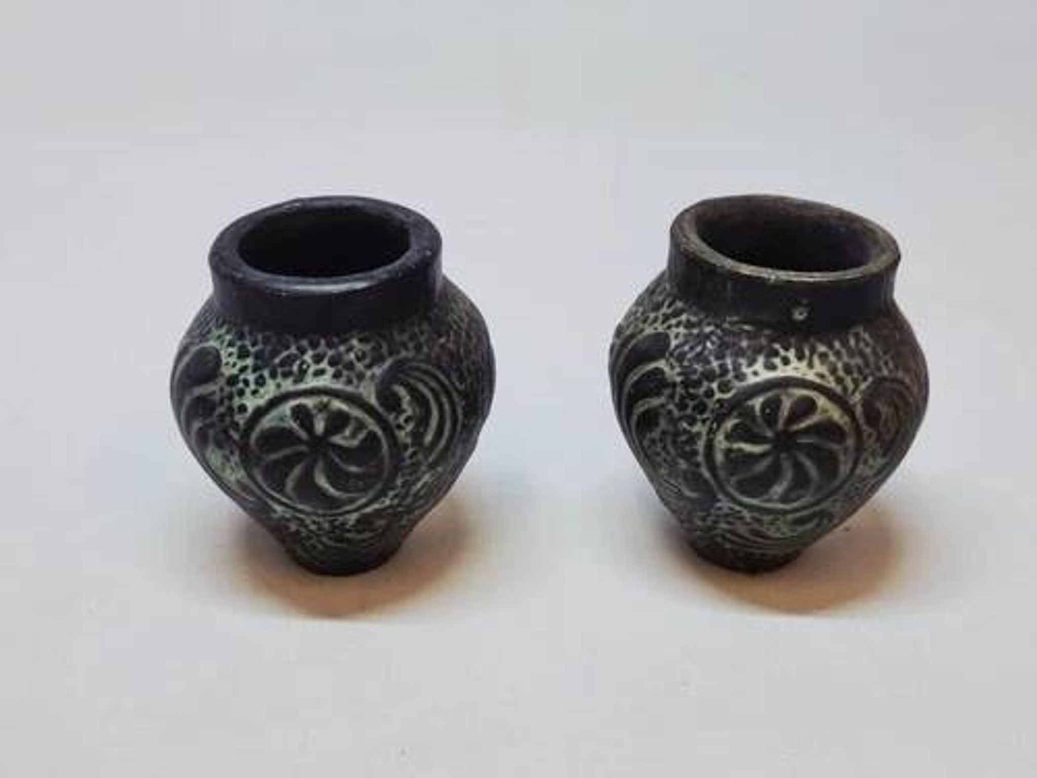 Pair of Small Decorative Vases in Terracotta, Ancient Greek Style