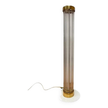 Rare Midcentury Glass Brass Floor Lamp Kamenicky Senov/Preciosa by J. Bejvl