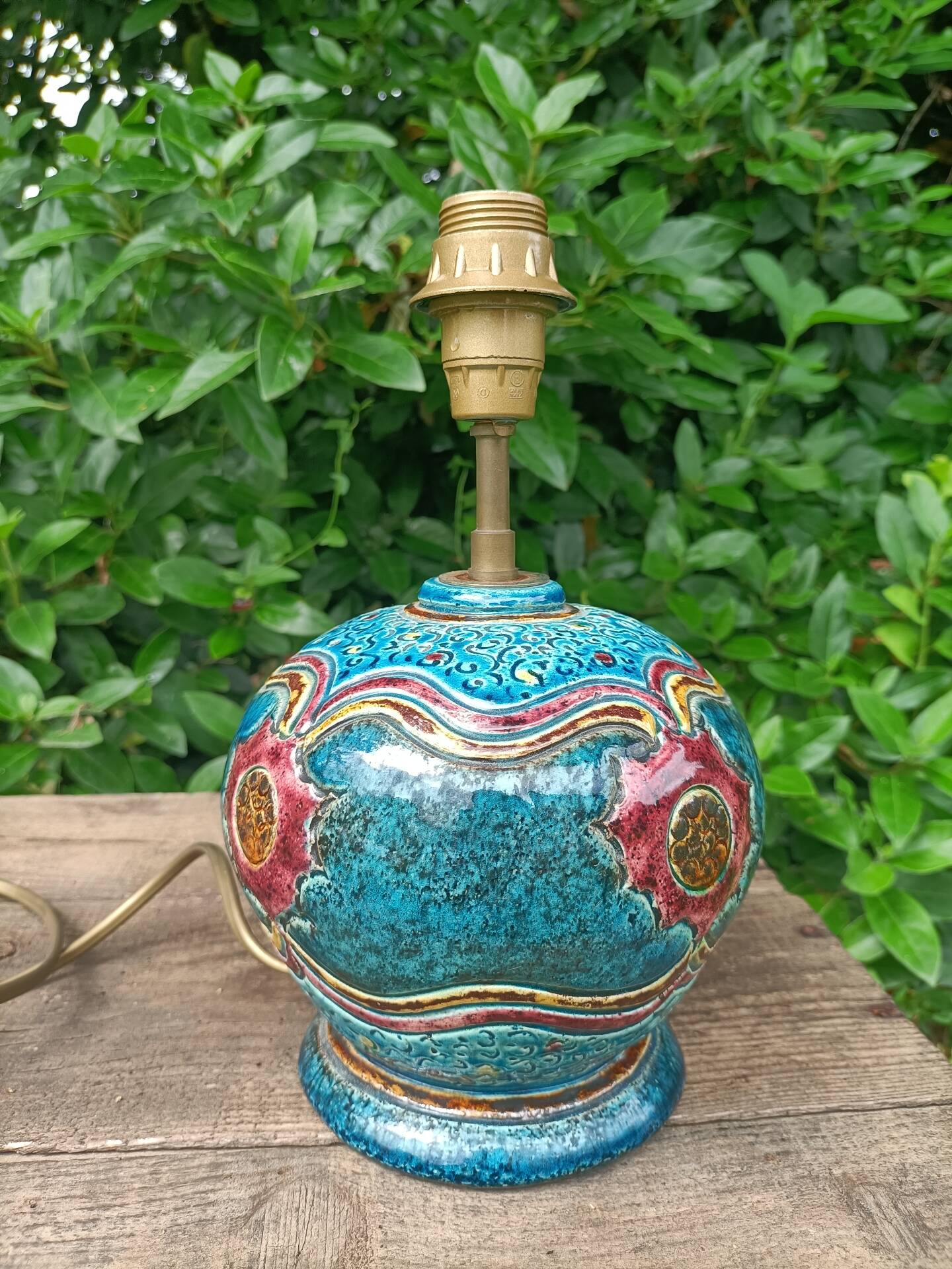 Retro signed ceramic lamp base 💐