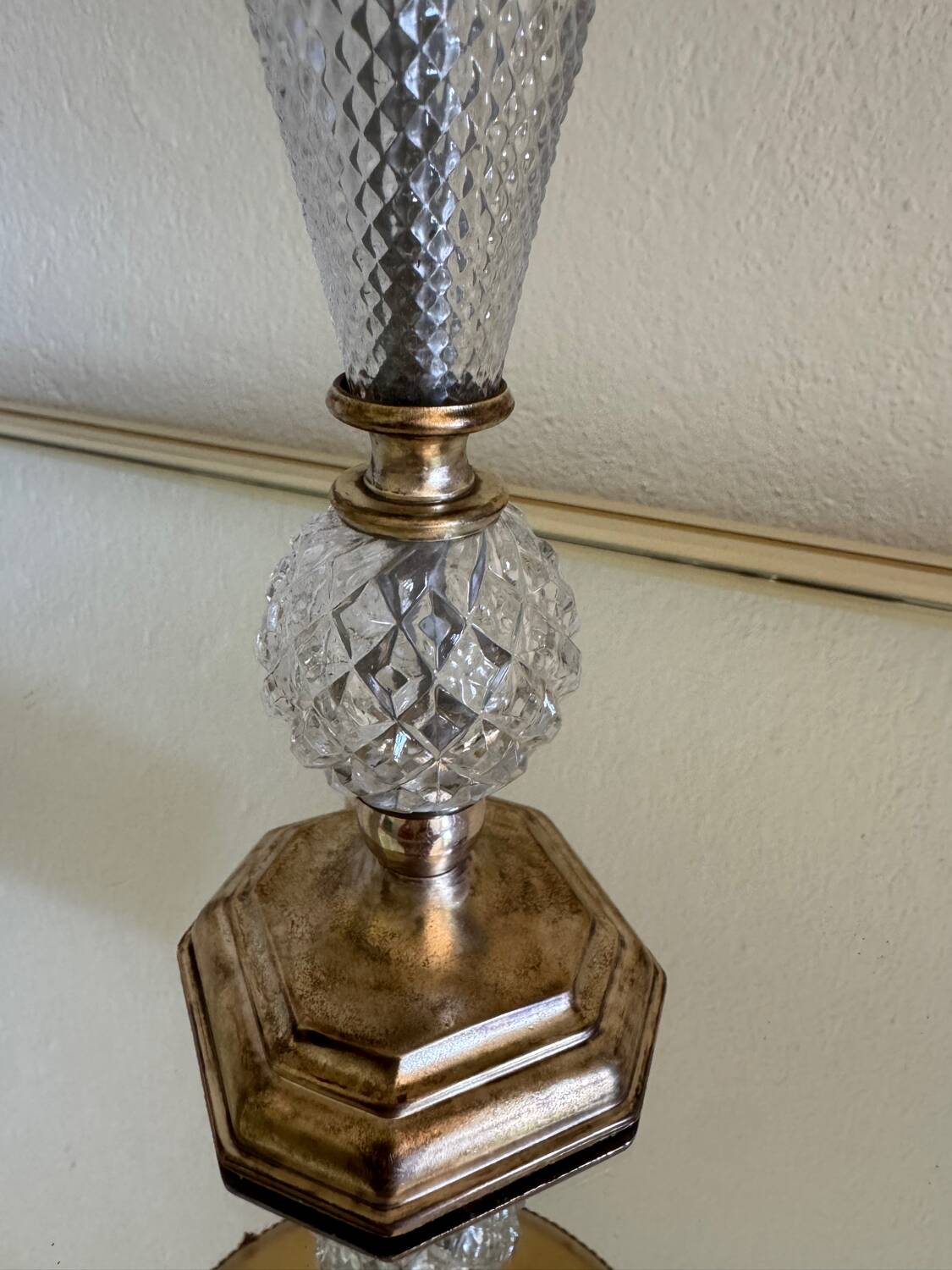 Glass and brass lamp from the 60s