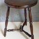 Vintage turned solid wood tripod stool