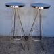 Pair 2 high bar stools all chrome