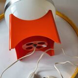 Space age tafellamp met oranje voet vierkant, kunststof, jaren 1960