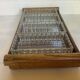 Old wooden serving tray and molded glass bowls