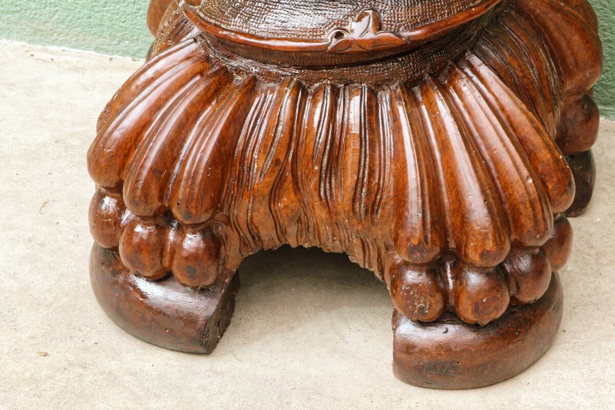 Column, carved walnut press screw, 19th century