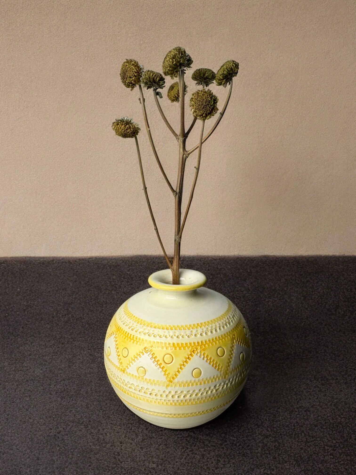 Vase en céramique jaune par Aldo Londi pour Bitossi, Italie, 1960