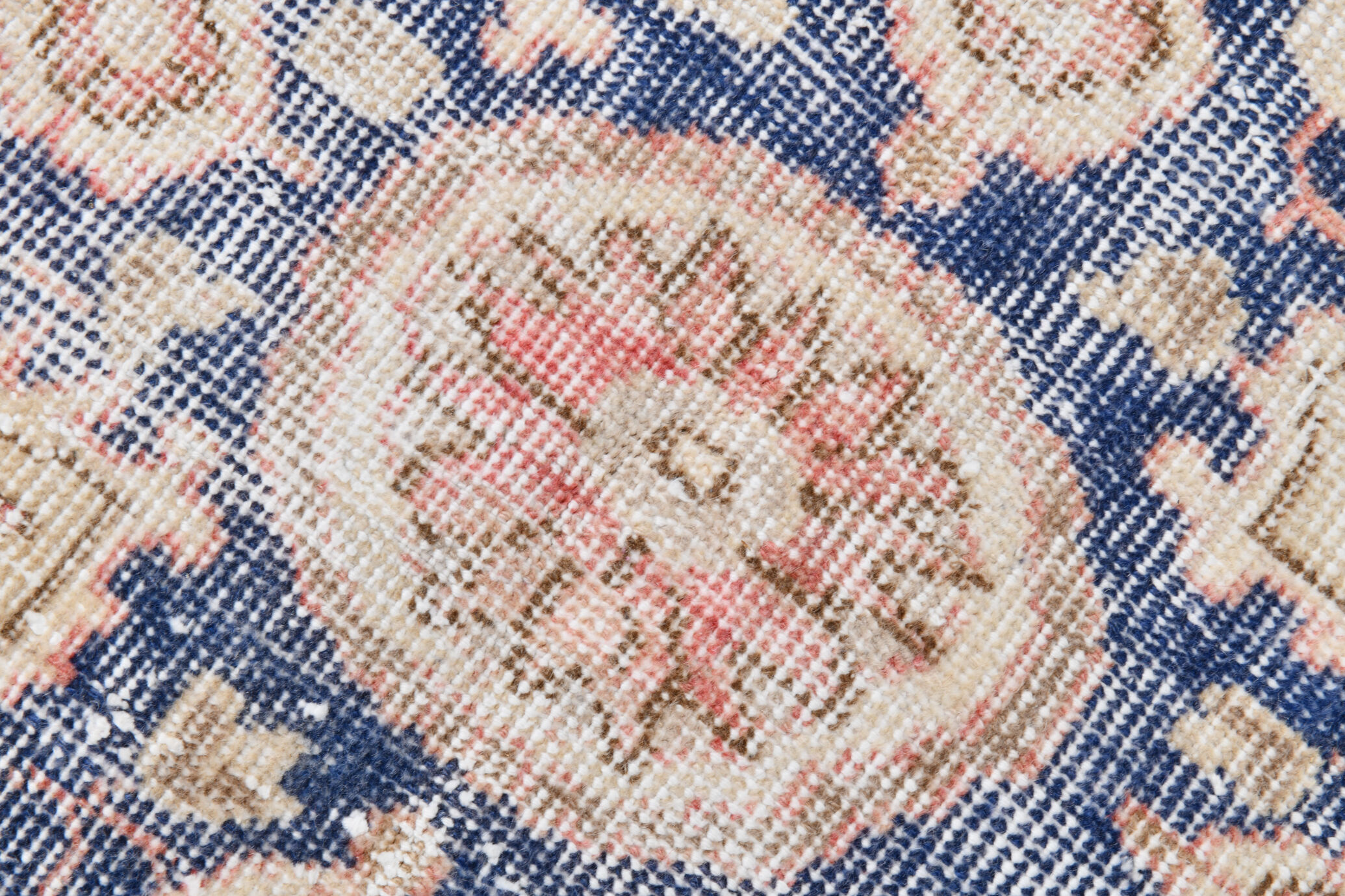 Navy blue vintage rug 317x220cm