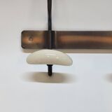 Wall coat rack in metal and porcelain with 2 hooks