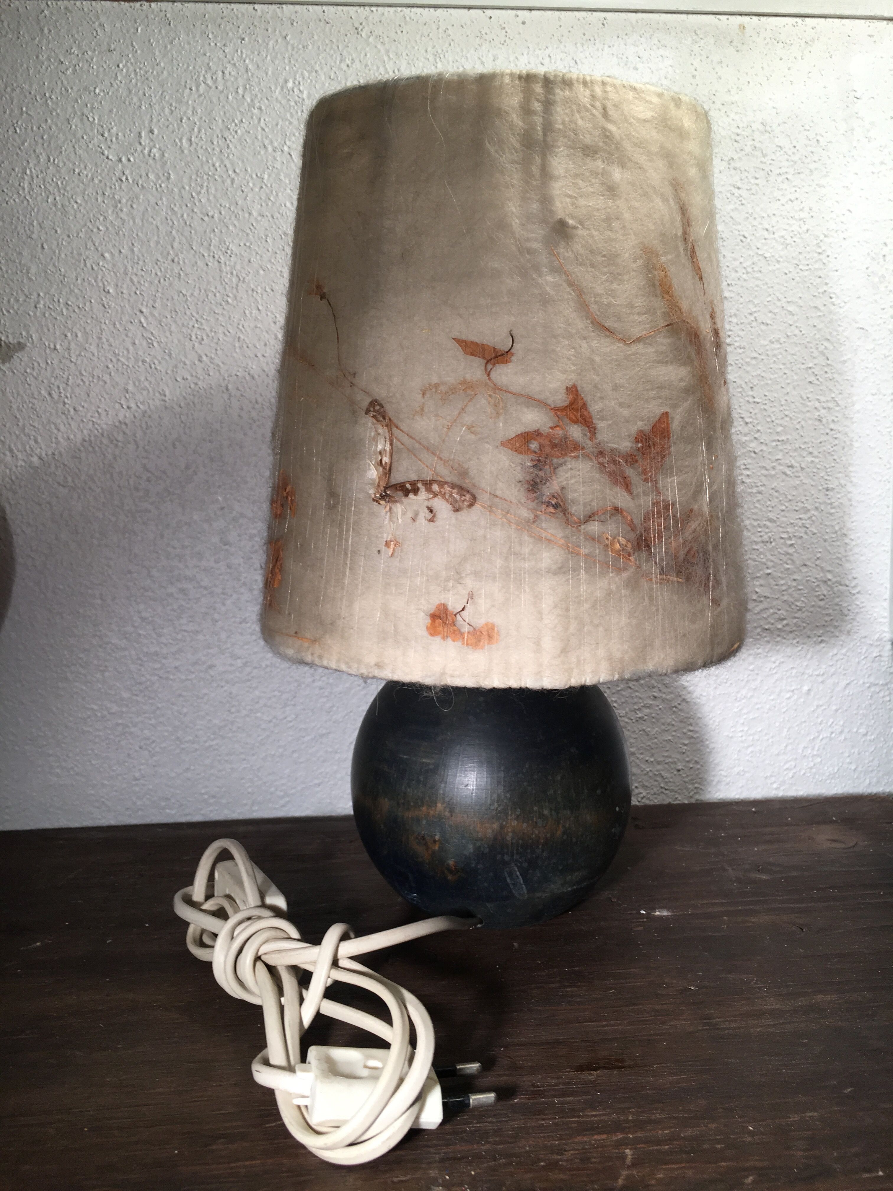 Lamp Vintage silk and twigs