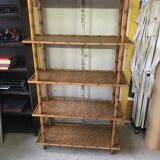 Rattan shelf and bamboo vintage year 50