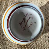 Quimper Henriot spinning top ball vase vintage soliflore art deco 1930 1940 celtic patterns orange black