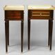Pair of Louis XVI Style Nightstands with White Carrara Marble