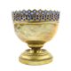 Art Nouveau sugar bowl, brass, cobalt glass, Sweden, early 20th century