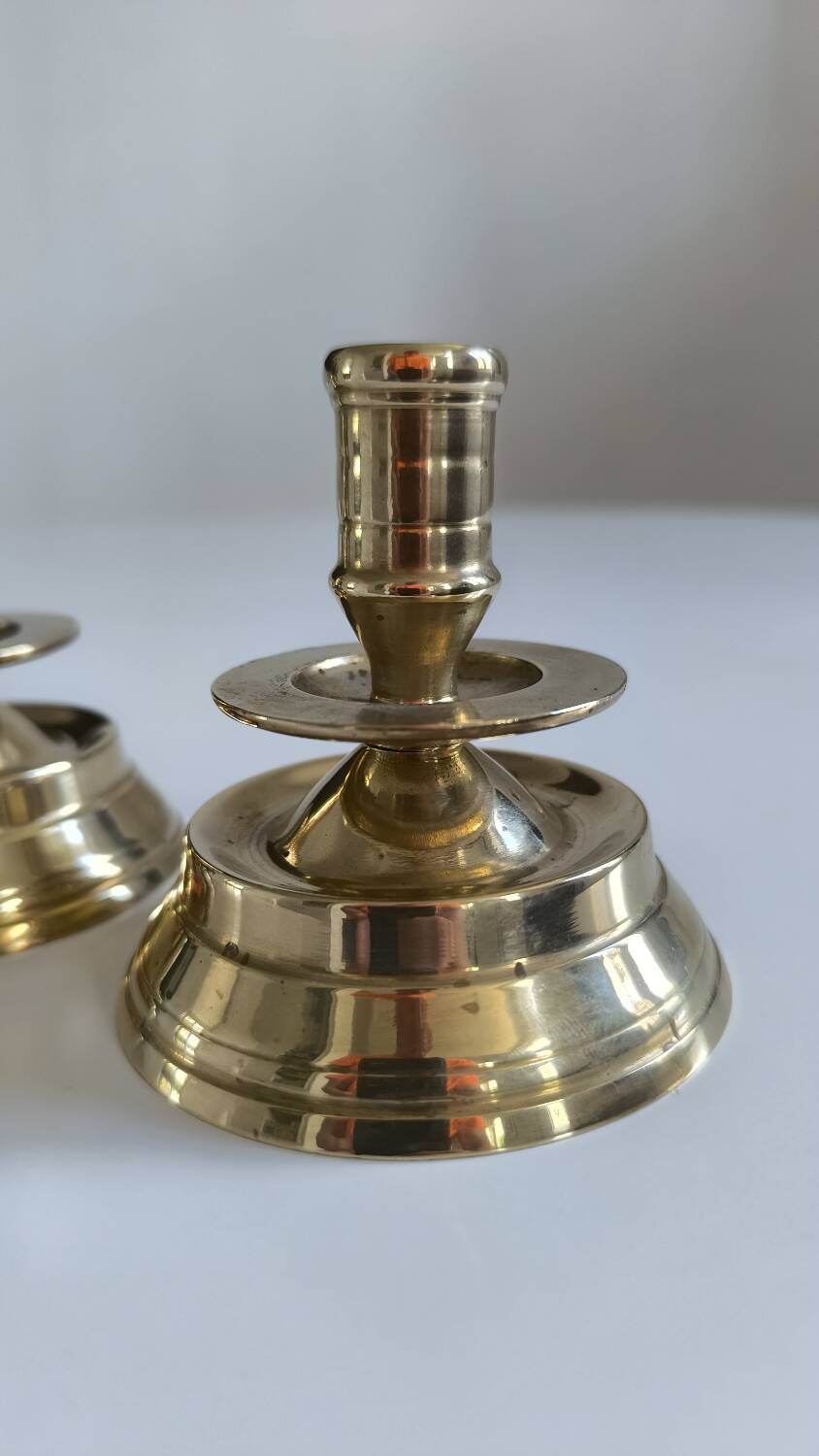 Pair of gilded brass candlesticks
