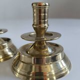 Pair of gilded brass candlesticks
