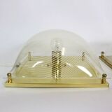 Pair of 80s sconces, white spiral decoration.