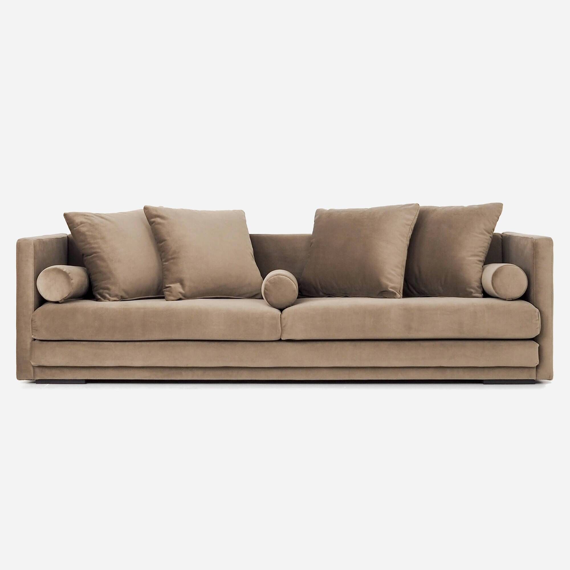 Sofa MALMO brown velour, Scandinavian design