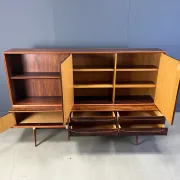 Oswald Vermaercke Paola rosewood highboard for V-Form Belgium 1959