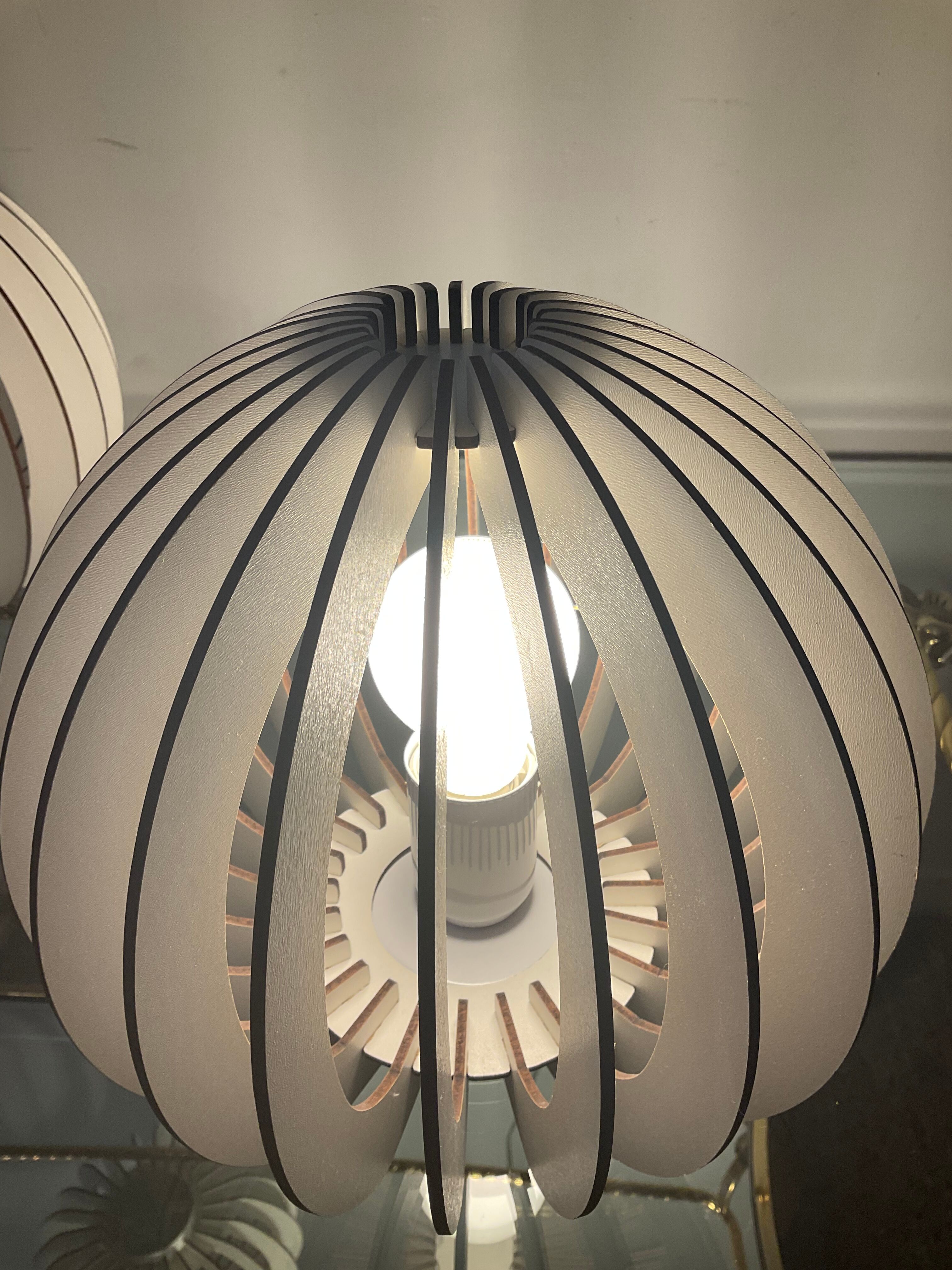 Pair of wooden design lamps