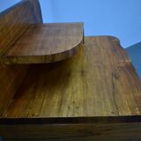 1930s Art Deco nightstands in walnut finish, Czechoslovakia