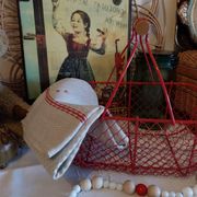 Panier vintage en fer de grillage