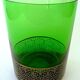 Set of six green smoked crystalline whiskey glasses