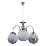 1960s Chrome Plated Chandelier with Murano Glass, Italy