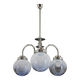 1960s Chrome Plated Chandelier with Murano Glass, Italy