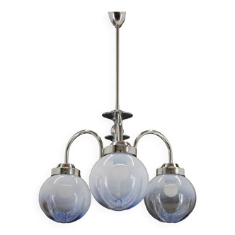 Lustre chromé et verre de Murano des années 1960, Italie